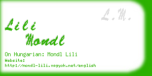 lili mondl business card